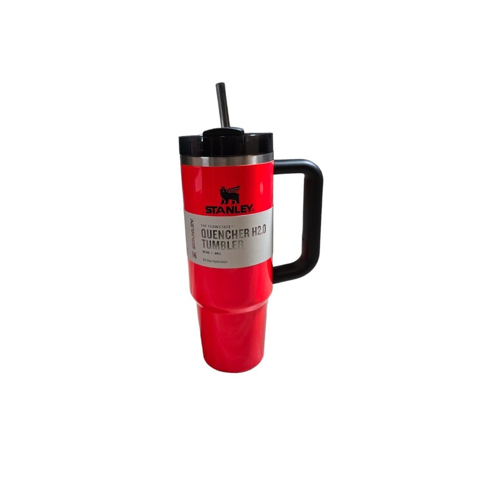 Stanley NEON ORANGE Black 30oz Flowstate Quencher  H2.0 Tumbler Cup